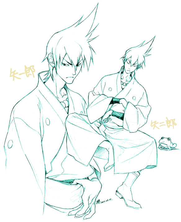 shimogamo yajirou and shimogamo yaichirou (uchouten kazoku) drawn by nue_(zenda)