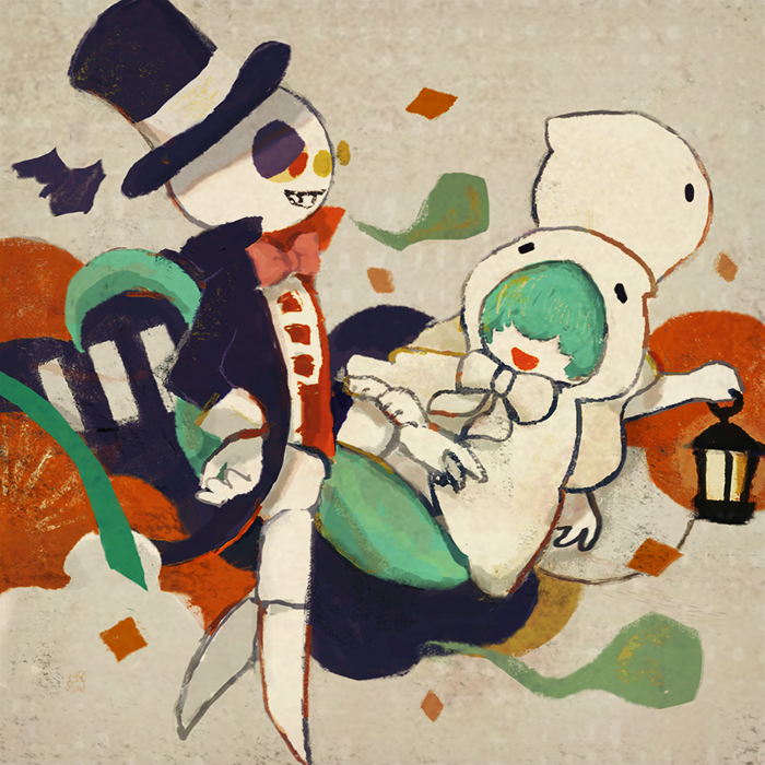 yu, rei, and dapper bones (puyopuyo and 1 more) drawn by nananameless
