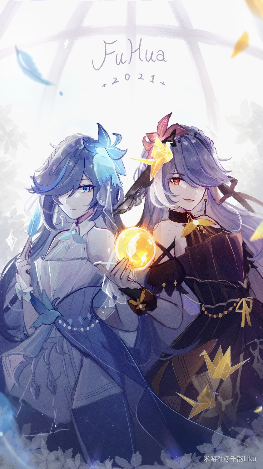 fu hua and herrscher of sentience (honkai and 1 more) drawn by senin_liku