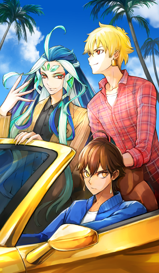 gilgamesh, ozymandias, and shi huang di (fate and 1 more) drawn by kouga_yun