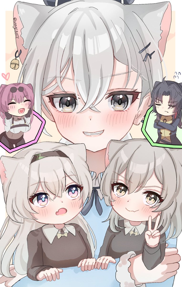 trailblazer, firefly, stelle, kafka, silver wolf, and 1 more (honkai and 1 more) drawn by chuuna_(unagiunazy)