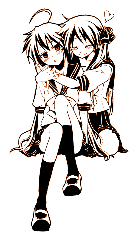 hiiragi kagami and izumi konata (lucky star) drawn by kochoko