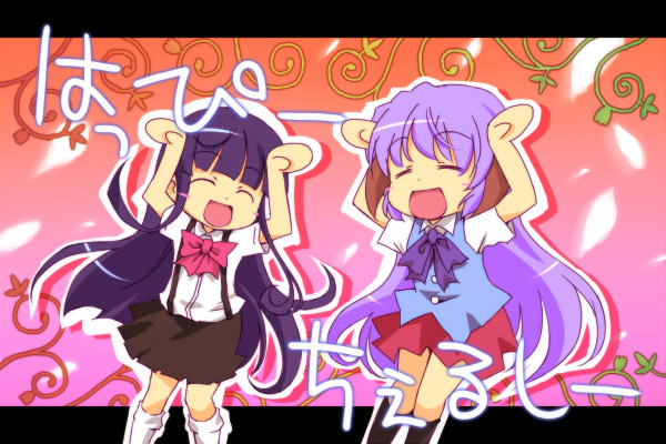furude rika and hanyuu (higurashi no naku koro ni) drawn by nekokun