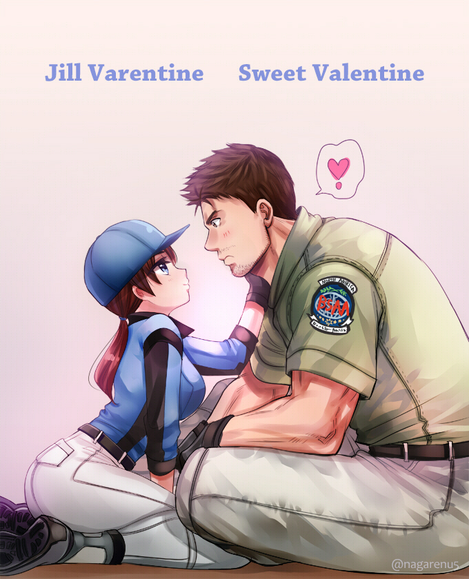 jill valentine and chris redfield (resident evil and 1 more) drawn by nagare