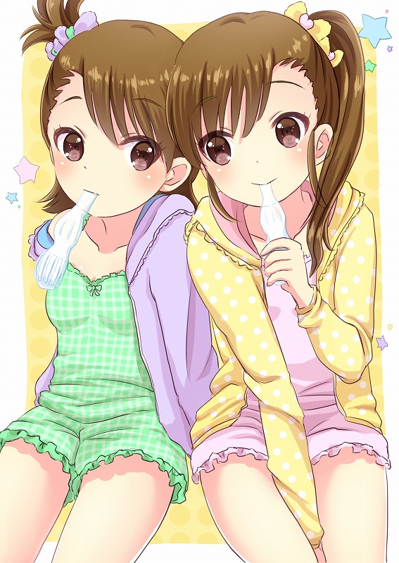 futami mami and futami ami (idolmaster) drawn by mini39mame