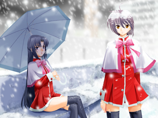 nagato yuki and asakura ryoko (suzumiya haruhi no yuuutsu and 2 more) drawn by sentape