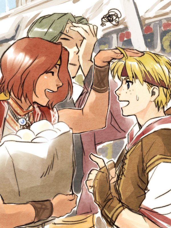 belcoot, shoon, and nikea (gensou suikoden and 1 more) drawn by mikisato