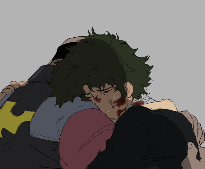 spike spiegel and jet black (cowboy bebop) drawn by hellbuoyant