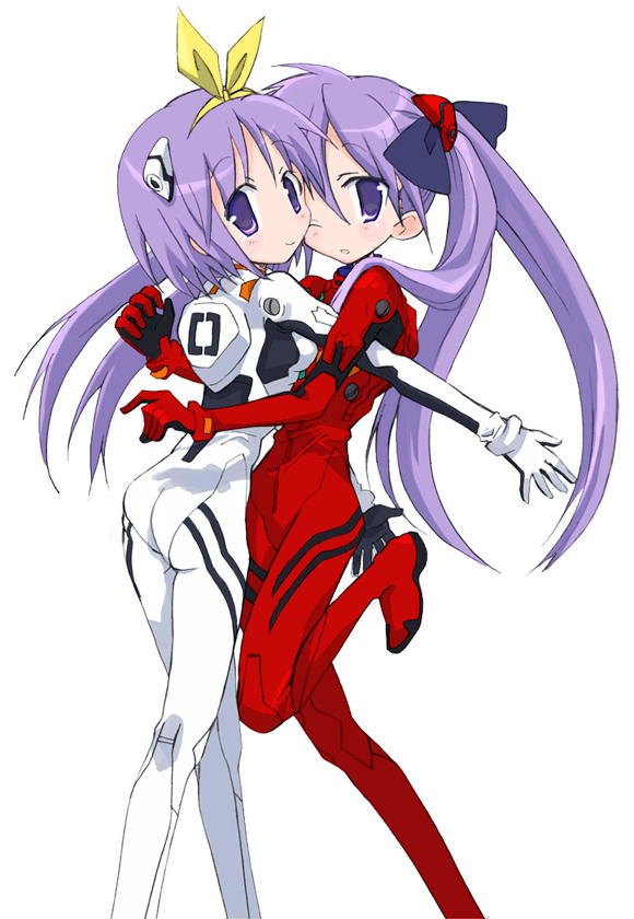 souryuu asuka langley, ayanami rei, hiiragi kagami, and hiiragi tsukasa (neon genesis evangelion and 1 more) drawn by hizuki_yayoi
