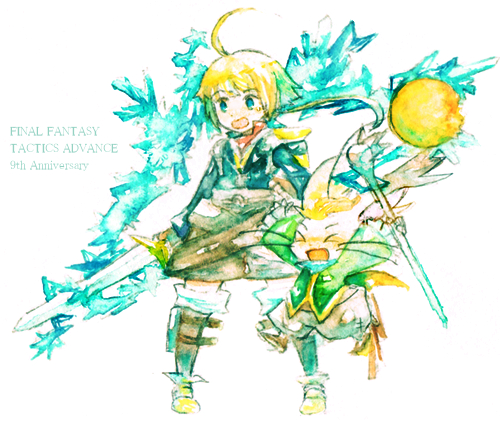 moogle, marche radiuju, and montblanc (final fantasy and 1 more) drawn by hashino_ami