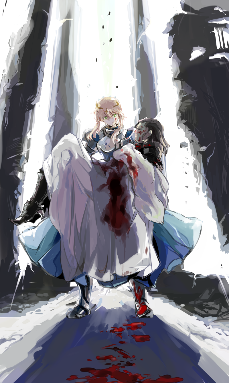 artoria pendragon, lion king, and agravain (fate and 1 more) drawn by tooduki_kichi
