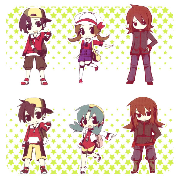 ethan, lyra, silver, and kris (pokemon and 2 more) drawn by aruya_(flosrota)