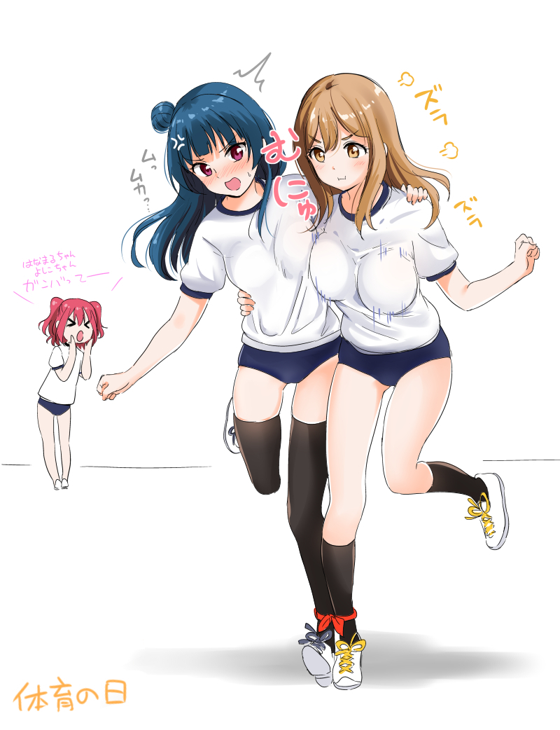 tsushima yoshiko, kunikida hanamaru, and kurosawa ruby (love live! and 1 more) drawn by taromarun