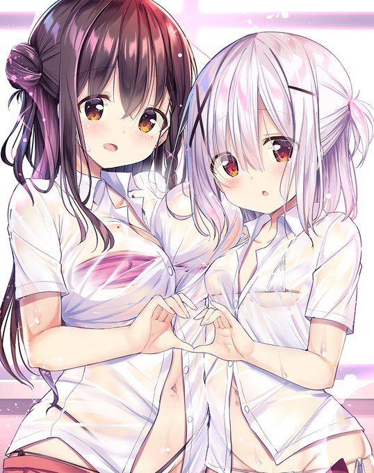 shirakawa kokona and ninose shizuku (watashi no tame ni nuginasai! and 1 more) drawn by kurou_(quadruple_zero)