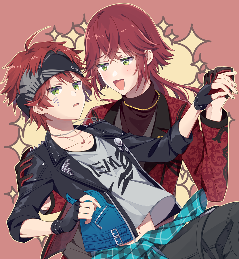 tsubaki seito and tsubaki kento (dankira!!!) drawn by riku_(melty_drop)