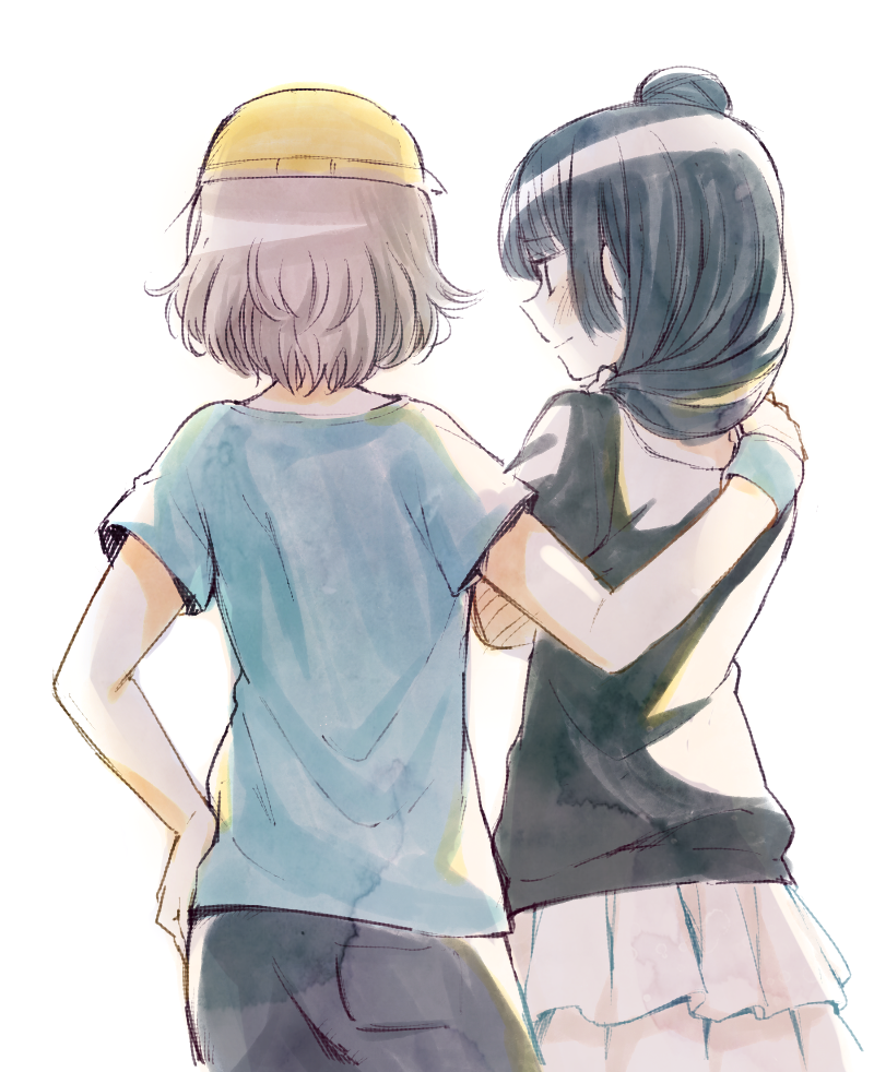 watanabe you and tsushima yoshiko (love live! and 1 more) drawn by ranan