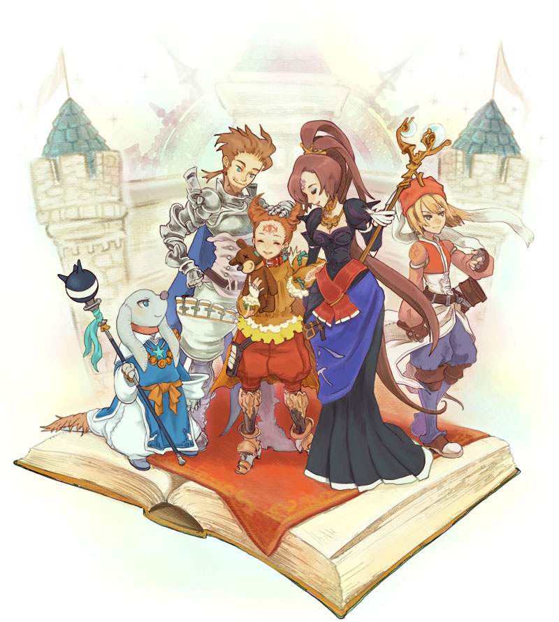 mewt randell, llednar twem, babus swain, judgemaster cid, and remedi (final fantasy and 1 more) drawn by gecco_knight