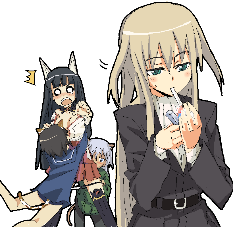 anabuki tomoko, elizabeth f. beurling, sakomizu haruka, and giuseppina ciuinni (world witches series and 1 more) drawn by ningen_(ningen96)