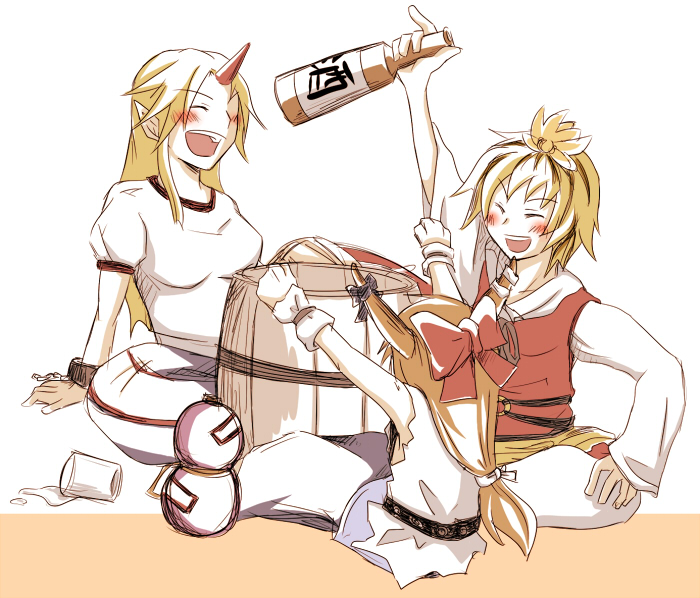 ibuki suika, hoshiguma yuugi, and toramaru shou (touhou) drawn by tsuigu
