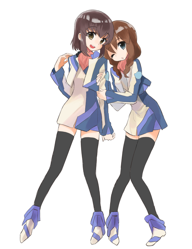 nishio rina and tatekami seri (soukyuu no fafner) drawn by sakaki_tsui