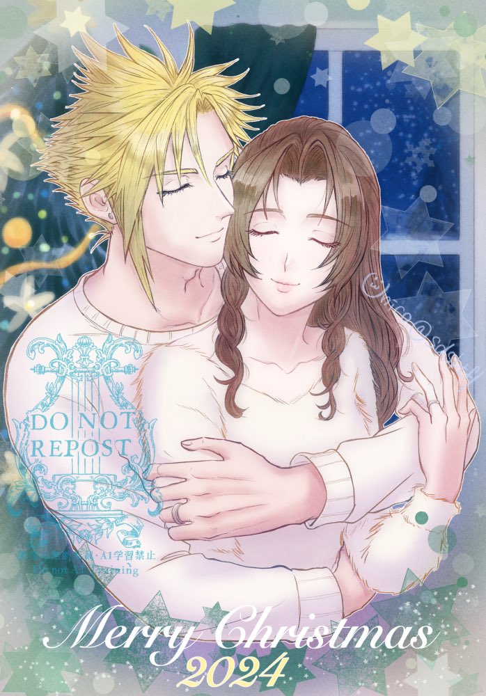 cloud strife and aerith gainsborough (final fantasy and 2 more) drawn by sdsbtfl