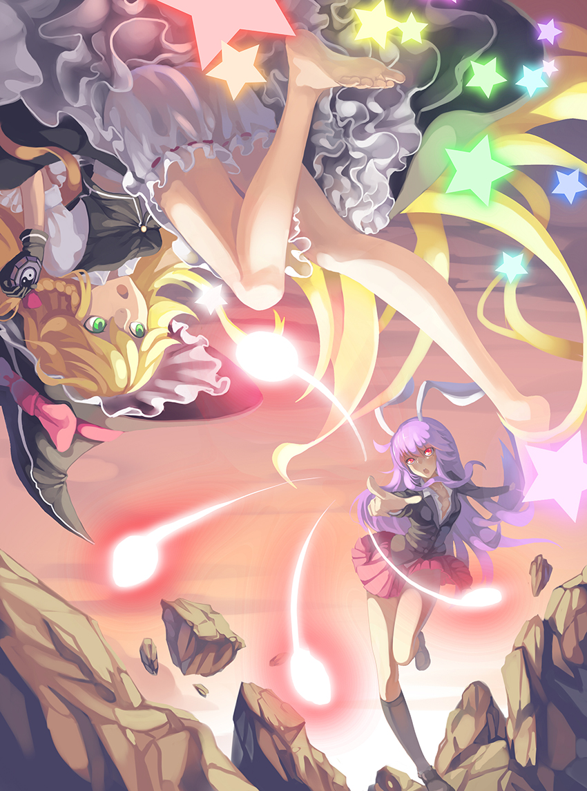 kirisame marisa and reisen udongein inaba (touhou) drawn by madyy