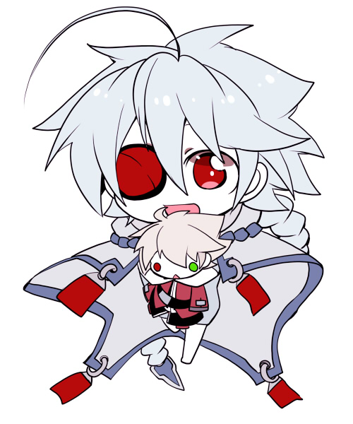 ragna the bloodedge and nu-13 (blazblue) drawn by kuro_yuzu