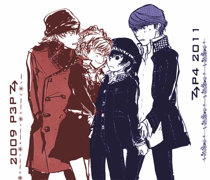 narukami yu, shirogane naoto, shiomi kotone, and aragaki shinjirou (persona and 3 more)