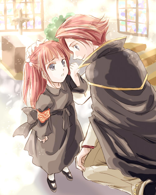 ushiromiya battler and ushiromiya ange (umineko no naku koro ni) drawn by plus_zero