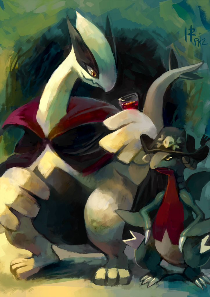 lugia, gabite, gunpowder, and merlot (pokemon and 1 more) drawn by glitchedpuppet and shizuku_(asanuma)