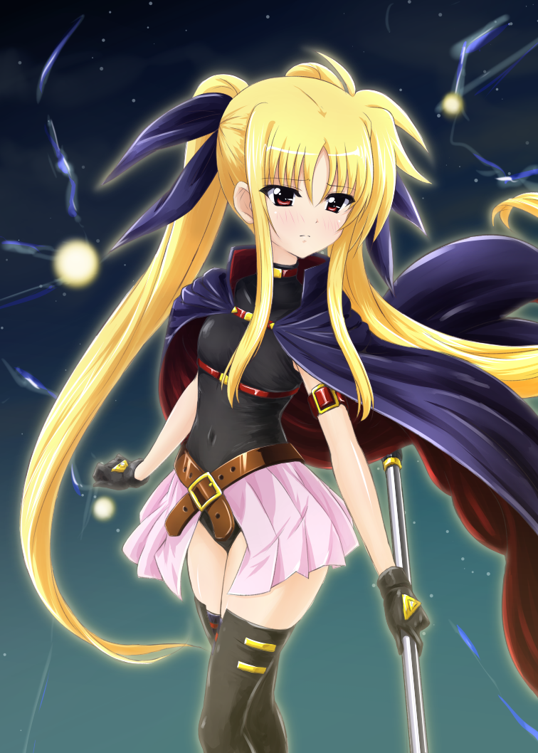 fate testarossa and bardiche (lyrical nanoha and 2 more) drawn by diesel-turbo