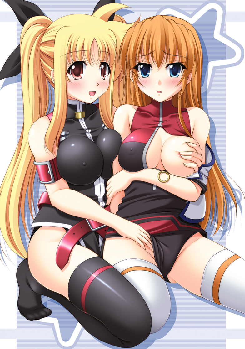 fate testarossa and teana lanster (lyrical nanoha and 1 more) drawn by narutaki_shin