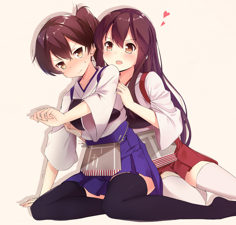 kaga and akagi (kantai collection) drawn by aoki_minami_(+box)