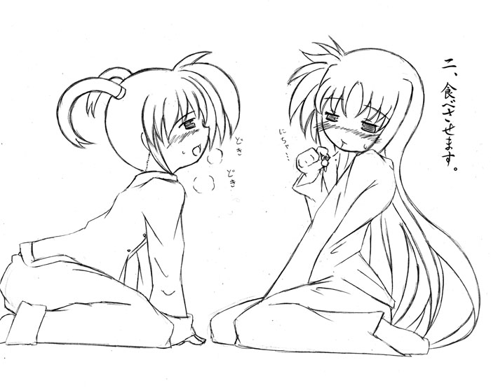 fate testarossa and takamachi nanoha (lyrical nanoha and 1 more) drawn by sch