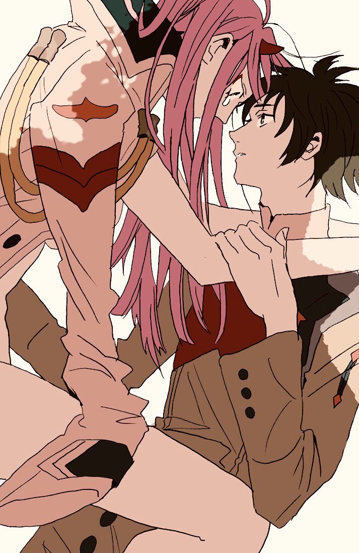 zero two and hiro (darling in the franxx) drawn by ogrsn
