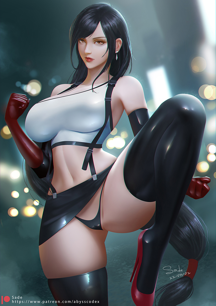 tifa lockhart (final fantasy and 1 more) drawn by sade_abyss