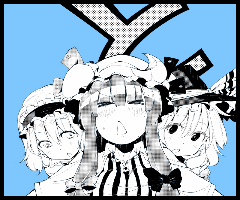 kirisame marisa, alice margatroid, and patchouli knowledge (touhou) drawn by hokuto_(scichil)