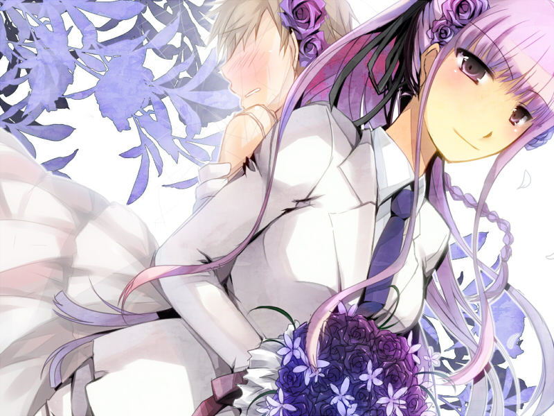 kirigiri kyoko and naegi makoto (danganronpa and 1 more) drawn by arika_(sui_menka)