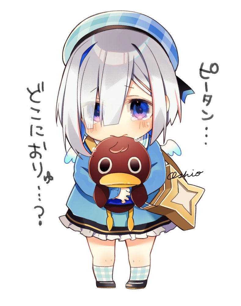 amane kanata and bill (hololive and 1 more) drawn by oshioshio
