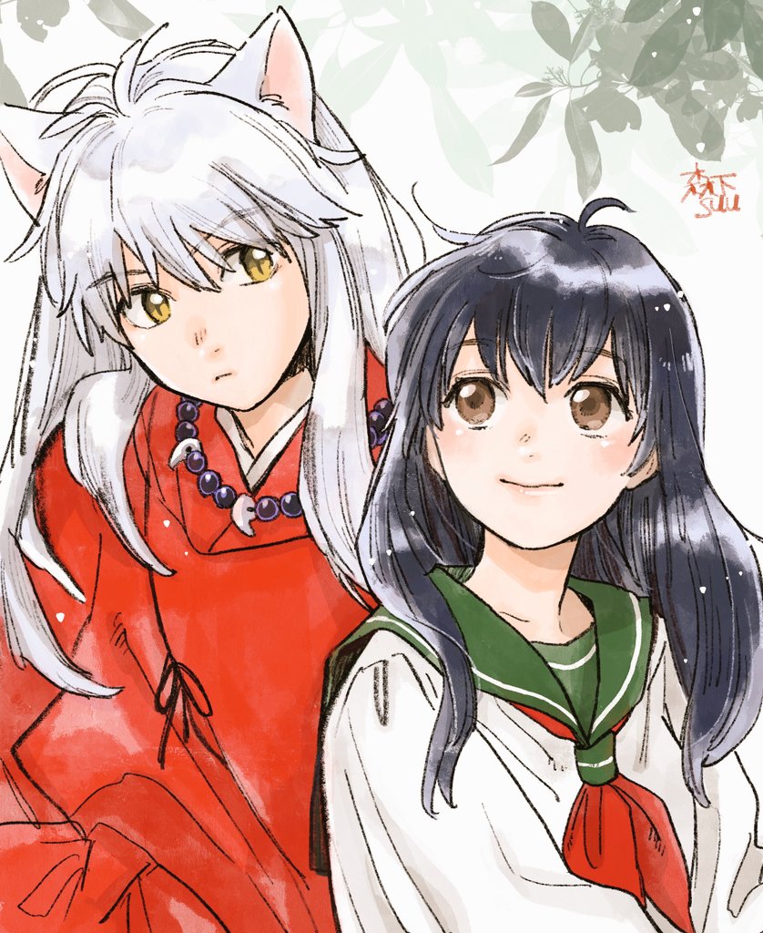 inuyasha and higurashi kagome (inuyasha) drawn by morisita_suu