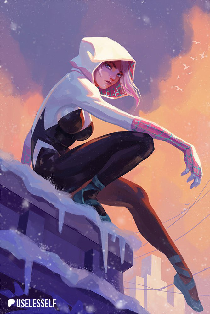 spider-gwen and gwen stacy (marvel and 3 more) drawn by useless_elf