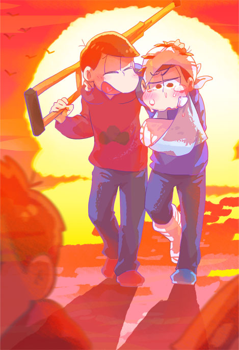 matsuno osomatsu, matsuno karamatsu, and matsuno ichimatsu (osomatsu and 1 more) drawn by u_u_ki_u_u