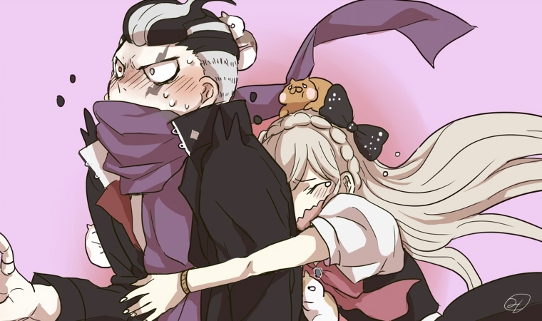 sonia nevermind, tanaka gundham, cham-p, sun-d, maga-g, and 1 more (danganronpa and 1 more) drawn by dennbadennba0105