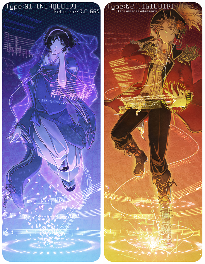united kingdom and japan (vocaloid and 1 more) drawn by nokaku