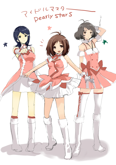 akizuki ryo, mizutani eri, and hidaka ai (idolmaster and 1 more) drawn by taira_tsukune