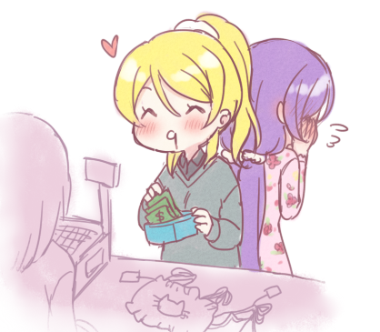 tojo nozomi and ayase eli (love live! and 1 more) drawn by moorina