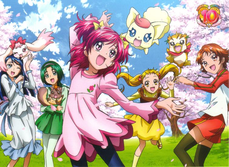 yumehara nozomi, minazuki karen, kasugano urara, akimoto komachi, natsuki rin, and 4 more (precure and 1 more) drawn by kawamura_toshie