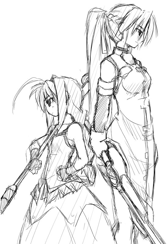 vita, signum, graf eisen, and laevatein (lyrical nanoha and 2 more) drawn by yu_lulu_(uka) and yuuka_(o.t.kingdom)