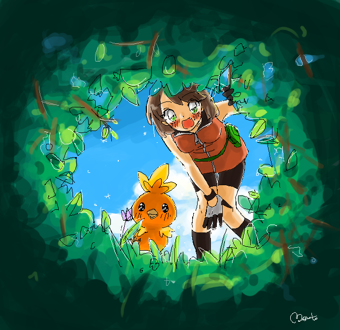 may and torchic (pokemon and 2 more) drawn by akiyasumi