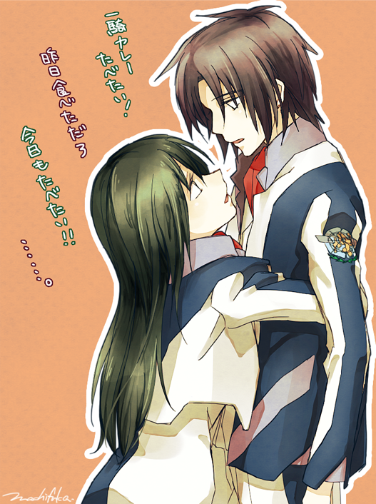 makabe kazuki and minashiro tsubaki (soukyuu no fafner) drawn by machi_fuka